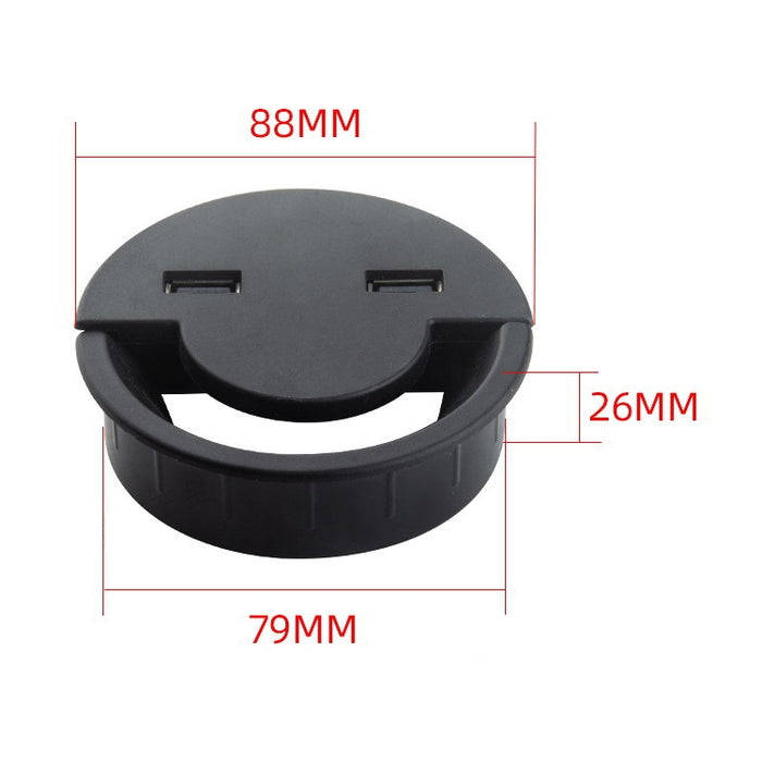 60 mm Salida de escritorio Cable USB Cubierta de orificio de alambre Soporte de bobinador redondo