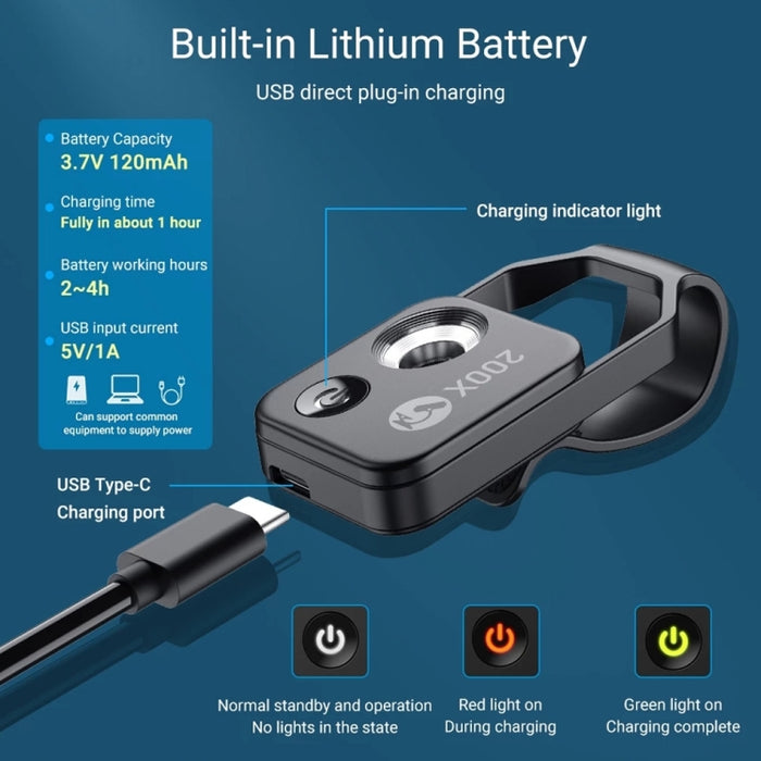 APEXEL APL-MS002BK 200X HD Microscopio portátil universal para teléfono móvil con luz LED