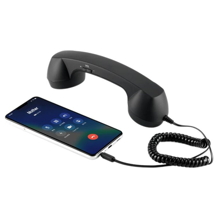 Receptor de auricular de teléfono celular antiradiación de teléfono retro con micrófono de enchufe de 3,5 mm