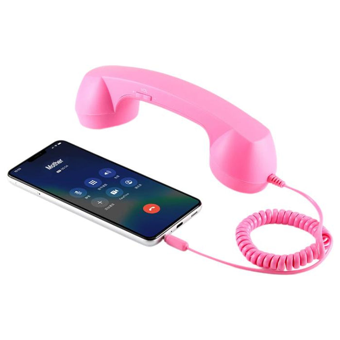 Receptor de auricular de teléfono celular antiradiación de teléfono retro con micrófono de enchufe de 3,5 mm