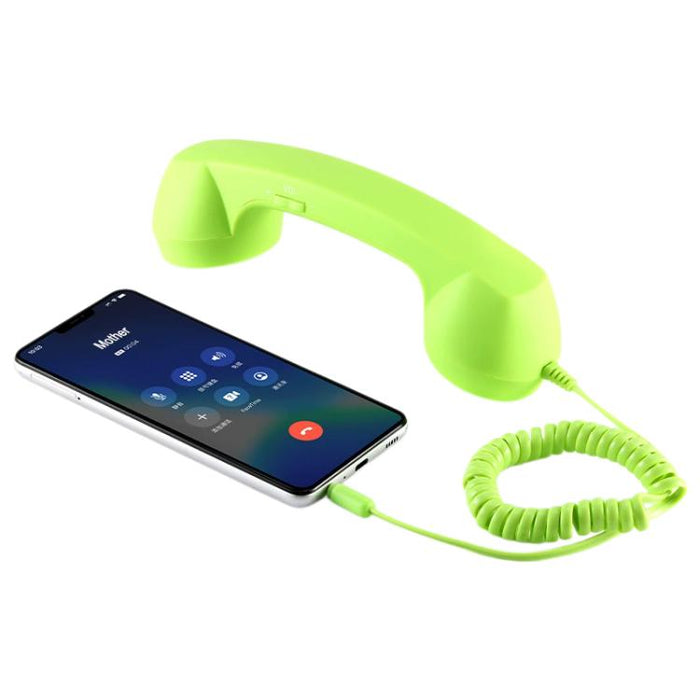 Receptor de auricular de teléfono celular antiradiación de teléfono retro con micrófono de enchufe de 3,5 mm