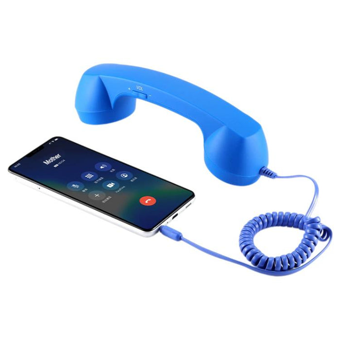 Receptor de auricular de teléfono celular antiradiación de teléfono retro con micrófono de enchufe de 3,5 mm