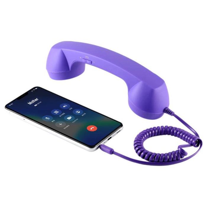 Receptor de auricular de teléfono celular antiradiación de teléfono retro con micrófono de enchufe de 3,5 mm