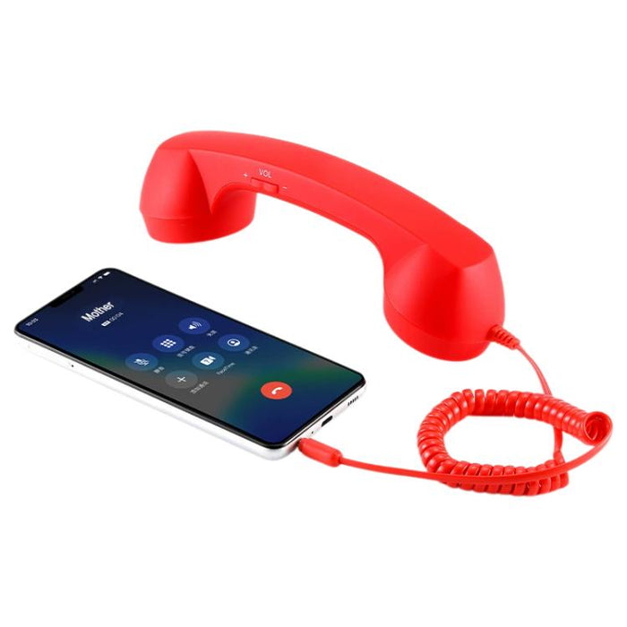 Receptor de auricular de teléfono celular antiradiación de teléfono retro con micrófono de enchufe de 3,5 mm