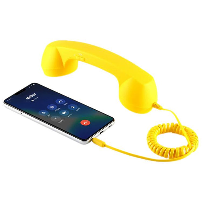 Receptor de auricular de teléfono celular antiradiación de teléfono retro con micrófono de enchufe de 3,5 mm