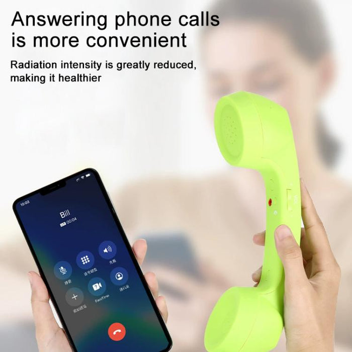 Receptor de auricular de teléfono celular antiradiación de teléfono retro con micrófono de enchufe de 3,5 mm