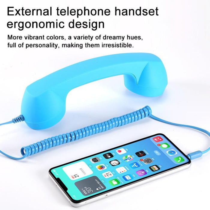 Receptor de auricular de teléfono celular antiradiación de teléfono retro con micrófono de enchufe de 3,5 mm