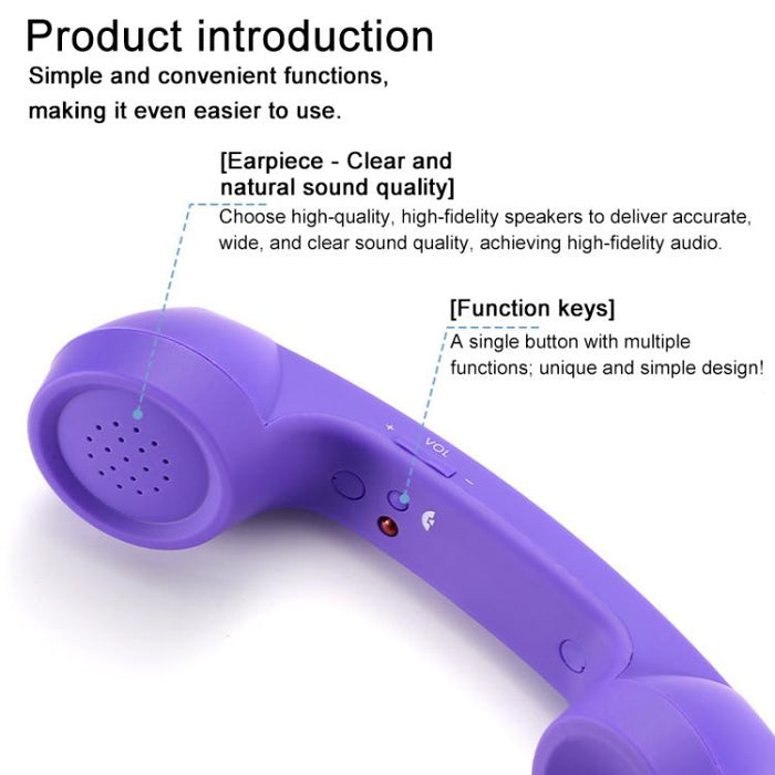 Receptor de auricular de teléfono celular antiradiación de teléfono retro con micrófono de enchufe de 3,5 mm