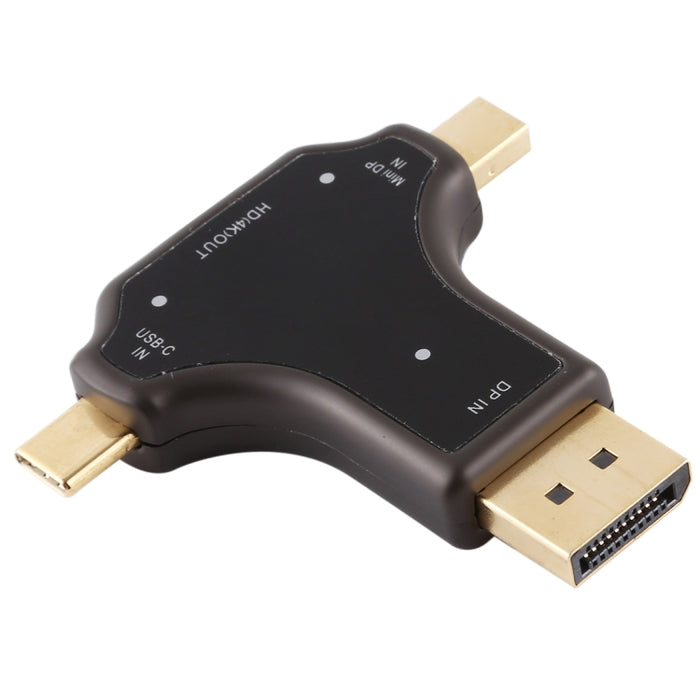 Adaptador D63A DisplayPort + Mini DP + UCB-C / Type-C macho a HDMI hembra 3 en 1