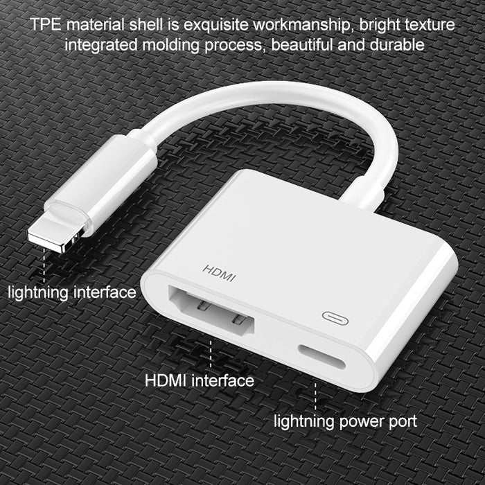 Cable adaptador de vídeo para proyector HDTV de 8 pines a HDMI para iPhone
