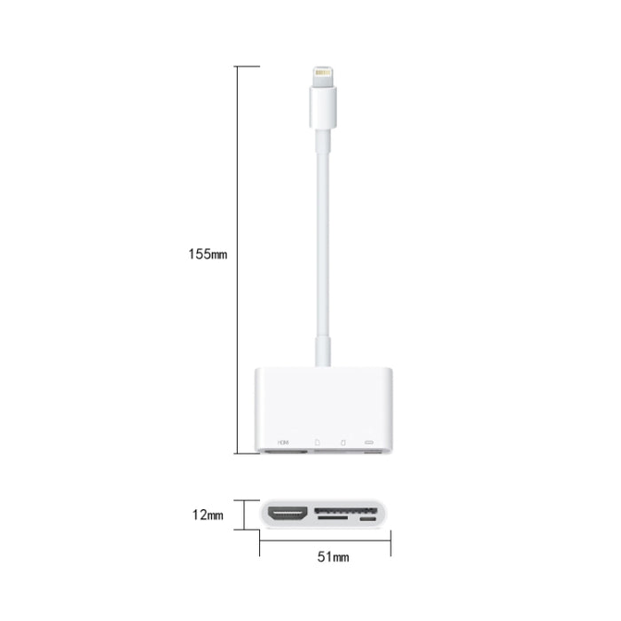 NK-103C 4 en 1 Adaptador convertidor de teléfono móvil multifunción de 8 pines a HDMI