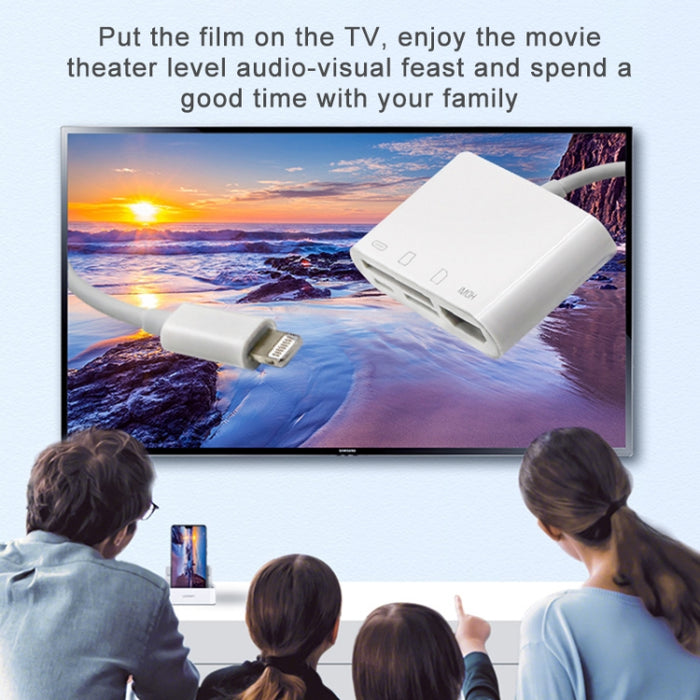 NK-103C 4 en 1 Adaptador convertidor de teléfono móvil multifunción de 8 pines a HDMI