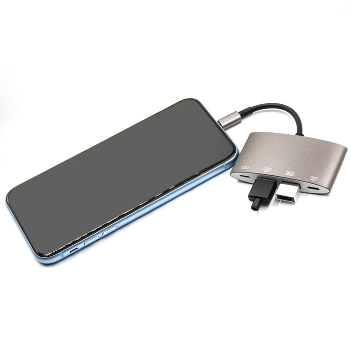 Adaptador convertidor multifunción 1040KEY de 8 pines a USB + Type-C / USB-C + OTG