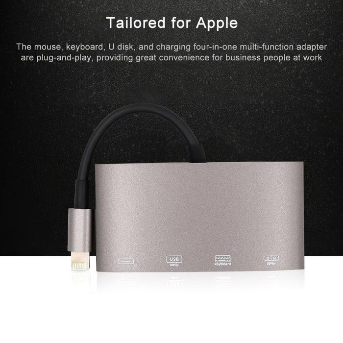 Adaptador convertidor multifunción 1040KEY de 8 pines a USB + Type-C / USB-C + OTG