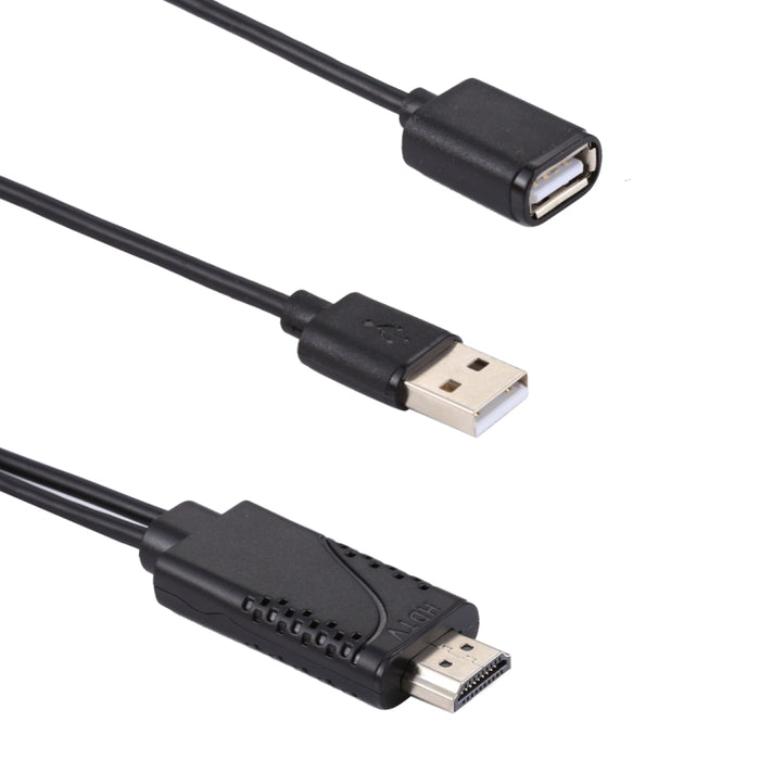 1080P USB 2.0 macho + USB 2.0 hembra a HDMI HDTV Cable adaptador AV para iPhone / iPad, teléfonos inteligentes Android