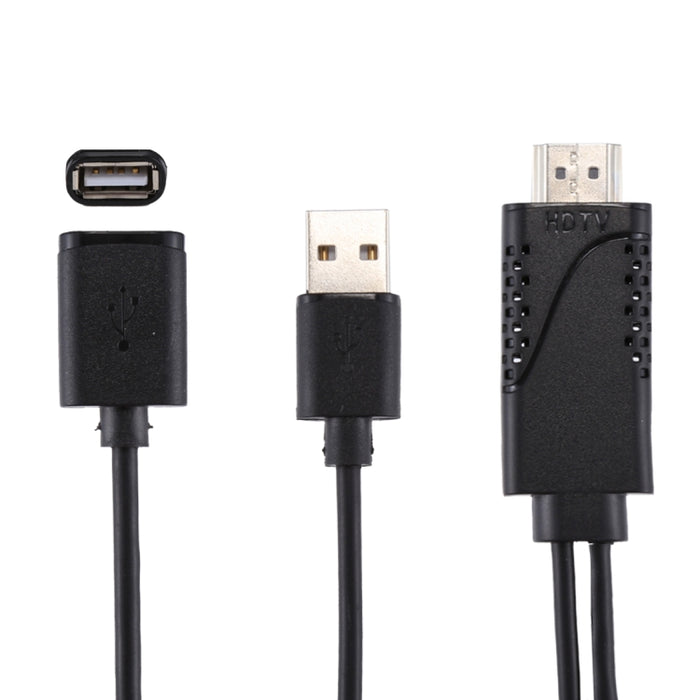 1080P USB 2.0 macho + USB 2.0 hembra a HDMI HDTV Cable adaptador AV para iPhone / iPad, teléfonos inteligentes Android