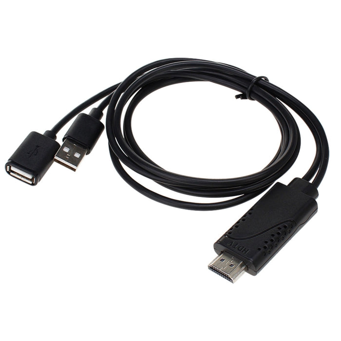 USB macho + USB 2.0 hembra a HDMI Cable adaptador de teléfono a HDTV