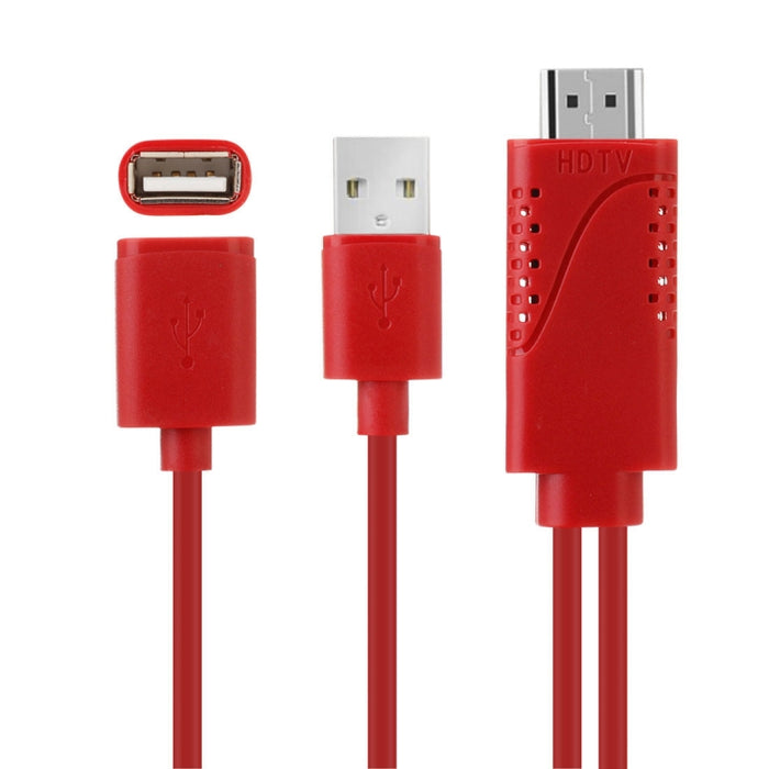 USB macho + USB 2.0 hembra a HDMI Cable adaptador de teléfono a HDTV