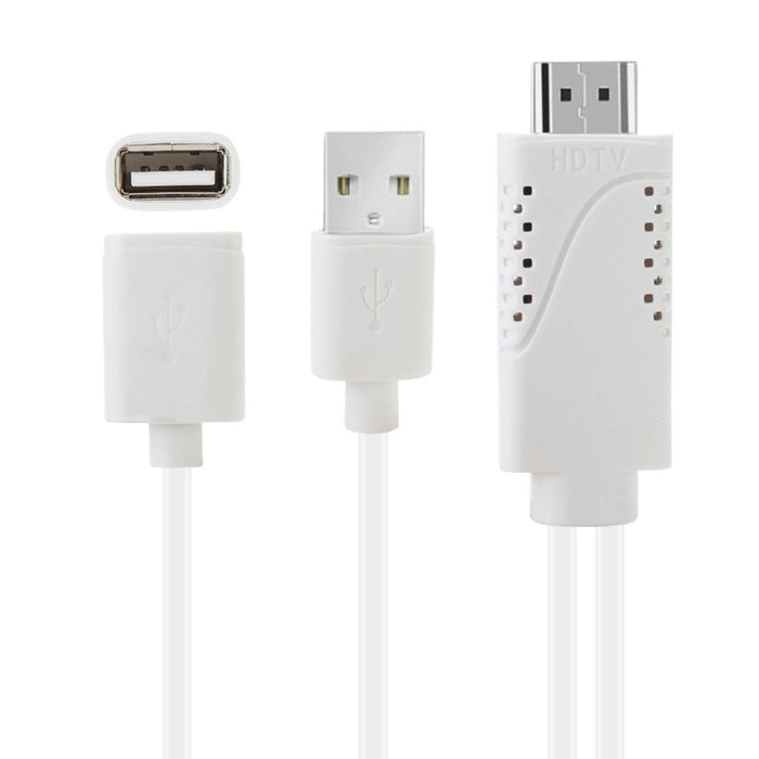 USB macho + USB 2.0 hembra a HDMI Cable adaptador de teléfono a HDTV