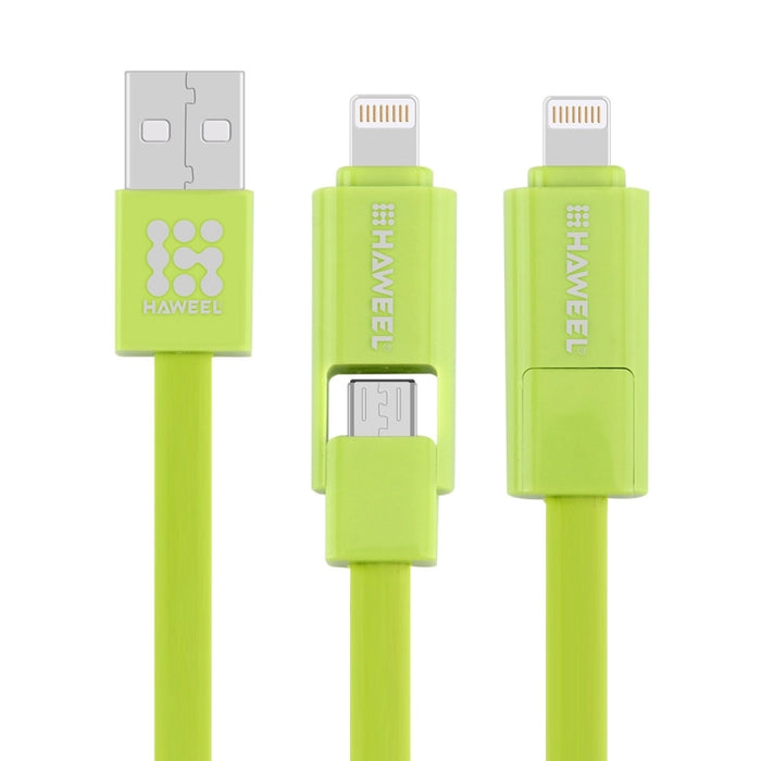 HAWEEL Cable de carga de sincronización de datos Micro USB y 8 pines a USB 2 en 1 de 1 m