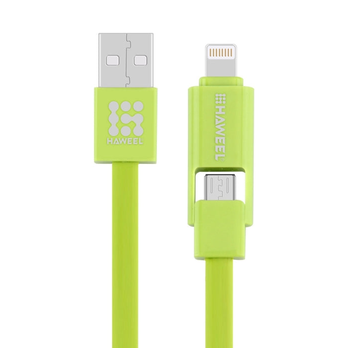 HAWEEL Cable de carga de sincronización de datos Micro USB y 8 pines a USB 2 en 1 de 1 m
