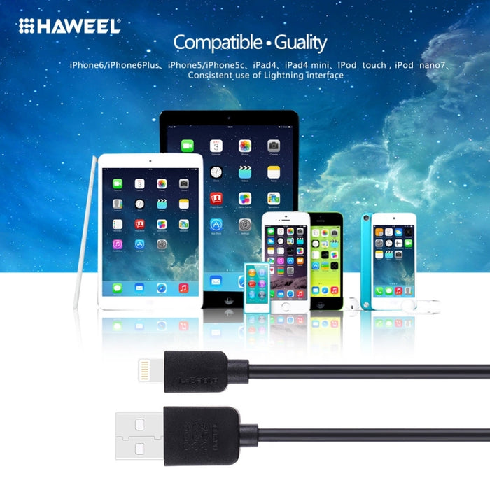 HAWEEL 1m Alta velocidad 35 núcleos 8 pines a cable de carga de sincronización USB para iPhone, iPad