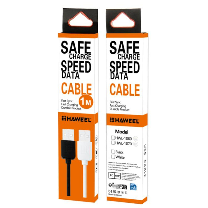 HAWEEL 1m Alta velocidad 35 núcleos 8 pines a cable de carga de sincronización USB para iPhone, iPad