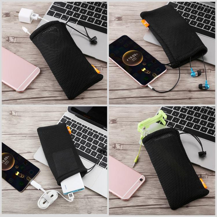 Bolsa HAWEEL para teléfonos inteligentes, banco de energía y otros accesorios, tamaño igual que el teléfono de 5,5 pulgadas, 5.5 inch Black