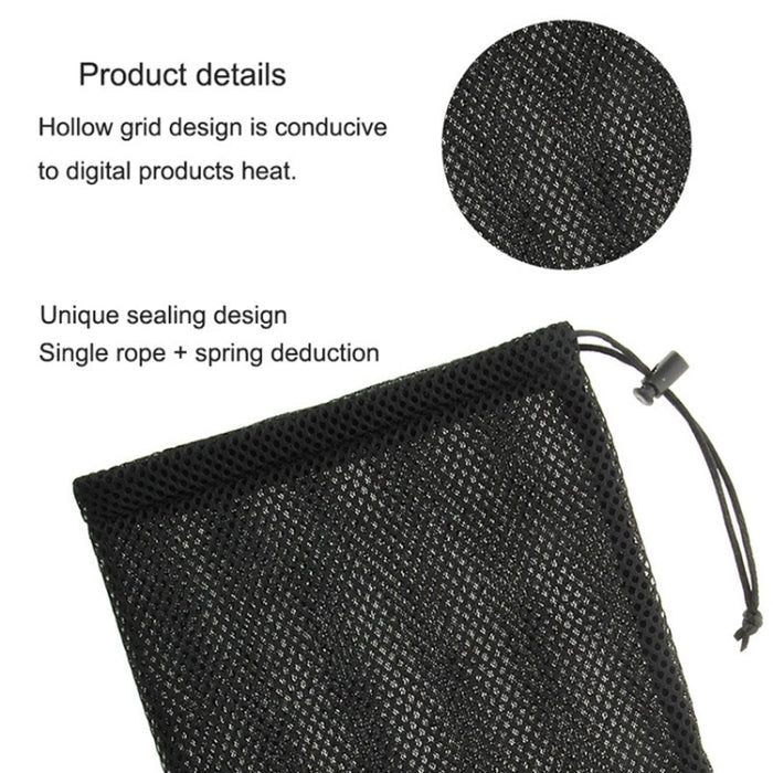 Bolsa con cordón de malla de nailon HAWEEL con cordón fijo para tableta con pantalla de hasta 7,9 pulgadas, tamaño: 24 cm x 16 cm
