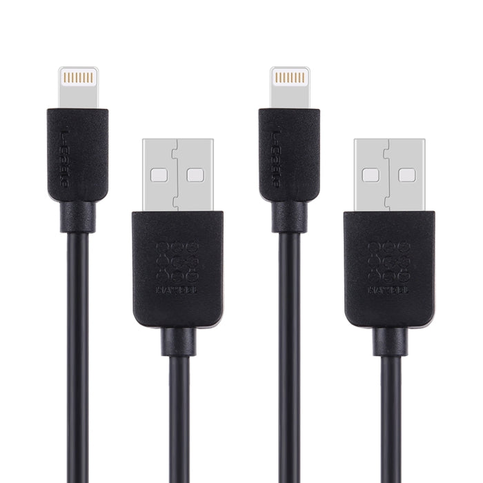 2 PCS HAWEEL 1m Alta velocidad 8 pines a USB Kit de cable de carga y sincronización para iPhone, iPad, 2pcs