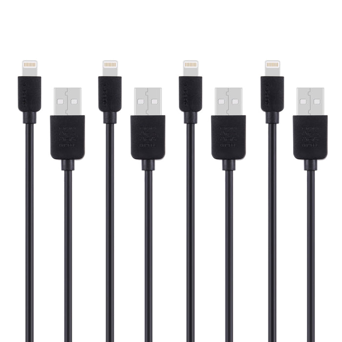 4 PCS HAWEEL 1m Kit de cable de carga y sincronización de alta velocidad de 8 pines a USB para iPhone, iPad