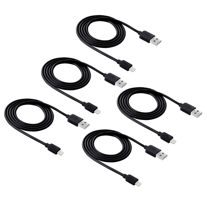 5 PCS HAWEEL 1m Kit de cable de carga y sincronización de alta velocidad de 8 pines a USB para iPhone, iPad, 5pcs
