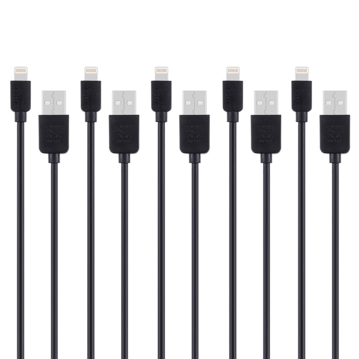 5 PCS HAWEEL 1m Kit de cable de carga y sincronización de alta velocidad de 8 pines a USB para iPhone, iPad, 5pcs