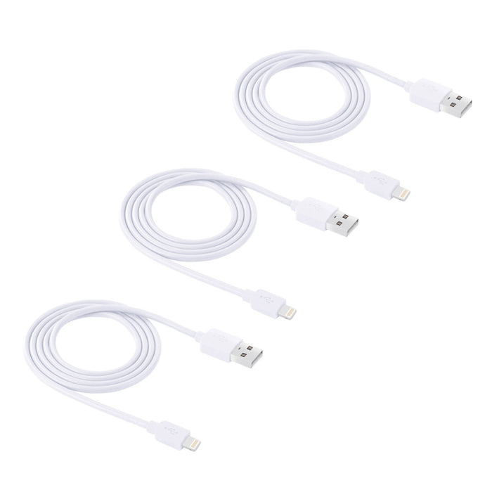 3 PCS HAWEEL 1m Alta velocidad 8 pines a USB Kit de cable de carga y sincronización para iPhone, iPad