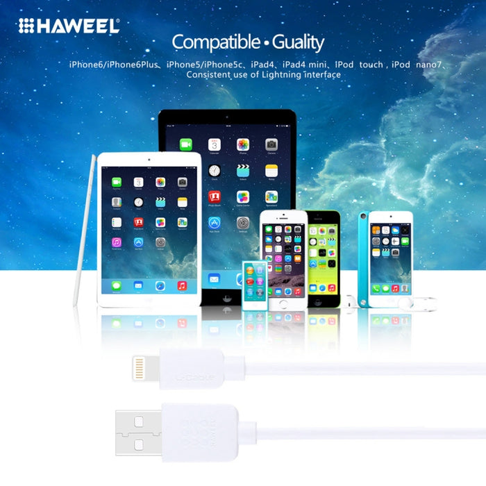 4 PCS HAWEEL 1m Kit de cable de carga y sincronización de alta velocidad de 8 pines a USB para iPhone, iPad, 4pcs