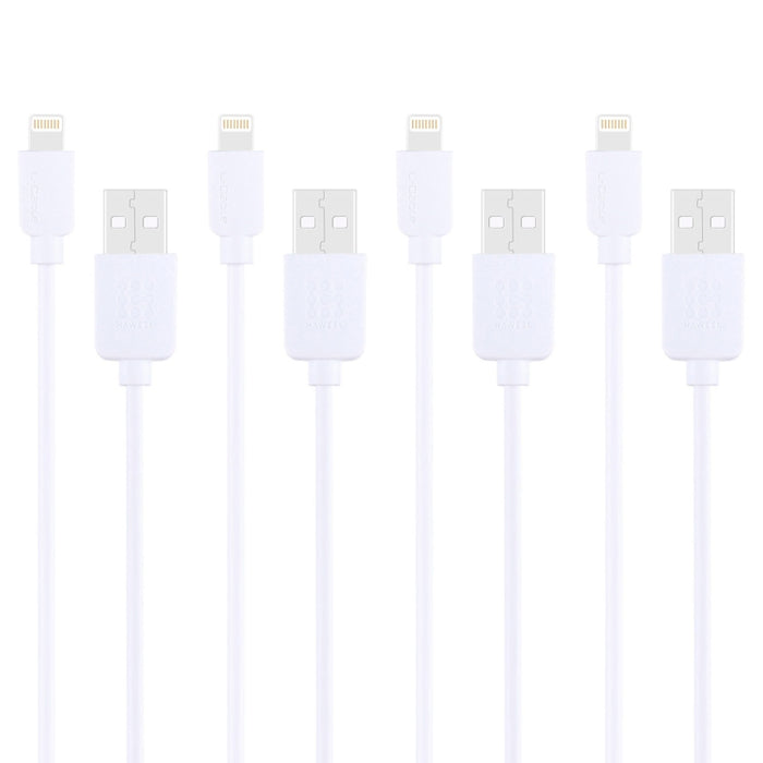 4 PCS HAWEEL 1m Kit de cable de carga y sincronización de alta velocidad de 8 pines a USB para iPhone, iPad, 4pcs