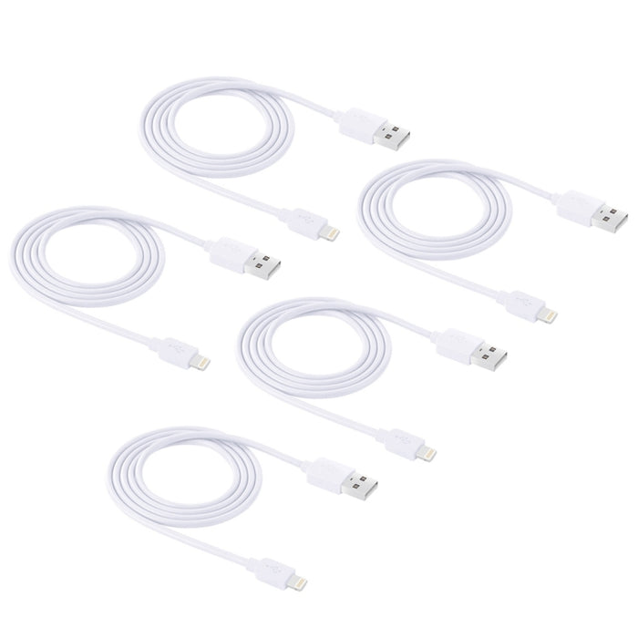 5 PCS HAWEEL 1m Kit de cable de carga y sincronización de alta velocidad de 8 pines a USB para iPhone, iPad