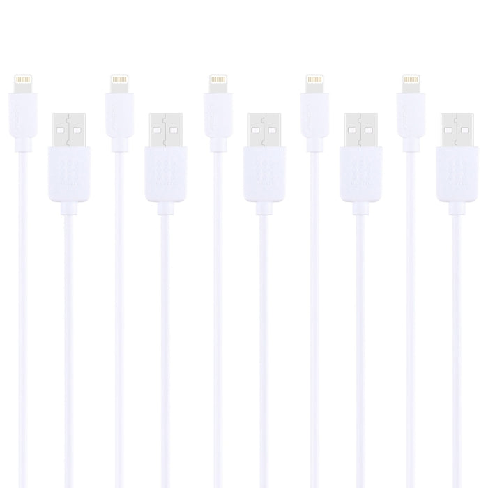 5 PCS HAWEEL 1m Kit de cable de carga y sincronización de alta velocidad de 8 pines a USB para iPhone, iPad