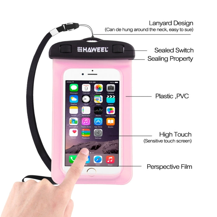 Bolsa impermeable universal transparente HAWEEL con cordón para iPhone, Galaxy, Huawei, Xiaomi, LG, HTC y otros teléfonos inteligentes