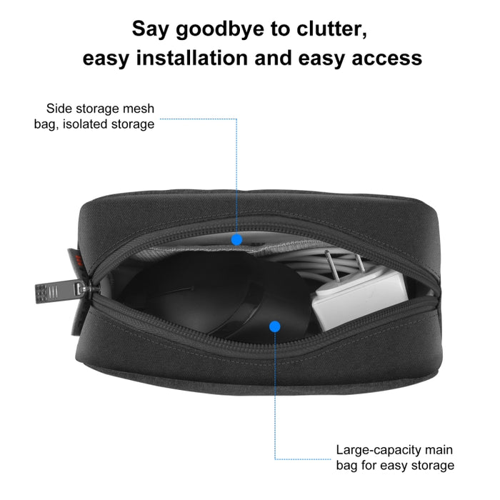 Bolsa de almacenamiento organizadora electrónica HAWEEL para cargador, banco de energía, cables, mouse, auriculares, tamaño: S