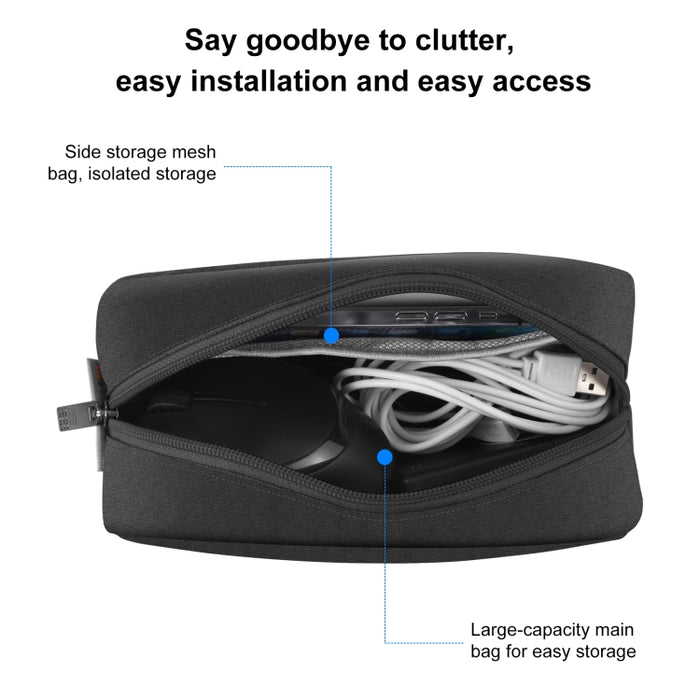 Bolsa de almacenamiento organizadora de electrónica HAWEEL para cargador, banco de energía, cables, mouse, auriculares, tamaño: L