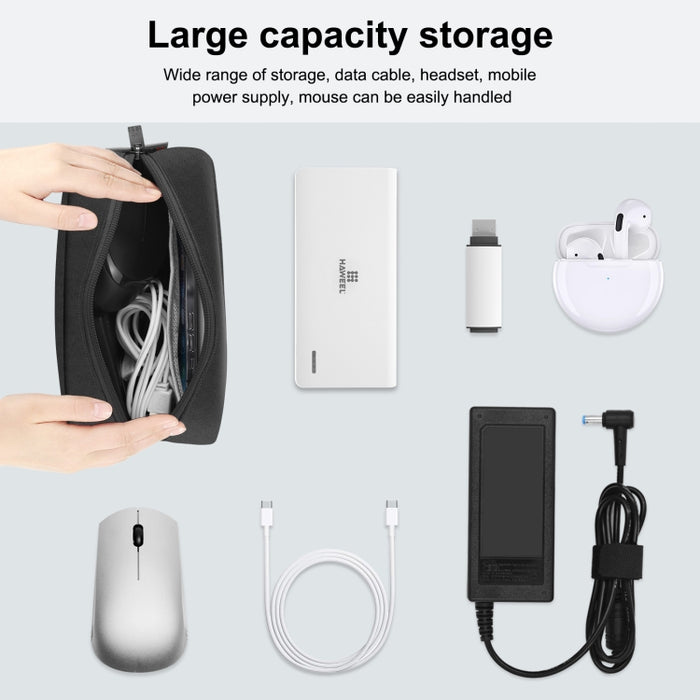 Bolsa de almacenamiento organizadora de electrónica HAWEEL para cargador, banco de energía, cables, mouse, auriculares, tamaño: L