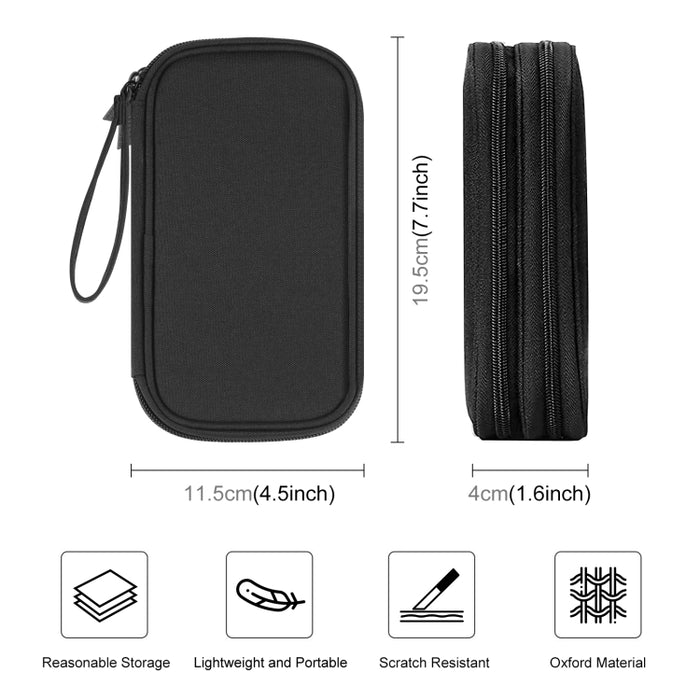 HAWEEL Organizador electrónico Bolsa de almacenamiento de doble capa para cables, cargador, banco de energía, teléfonos, auriculares