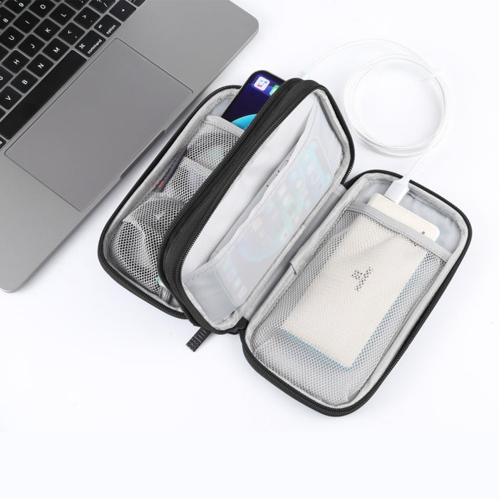 HAWEEL Organizador electrónico Bolsa de almacenamiento de doble capa para cables, cargador, banco de energía, teléfonos, auriculares