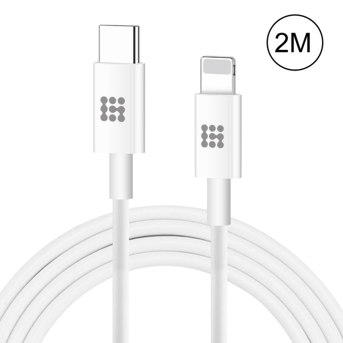Cable de carga rápida HAWEEL 25W 3A USB-C / Type-C a 8 pines PD para iPhone, iPad, longitud del cable: 2 m