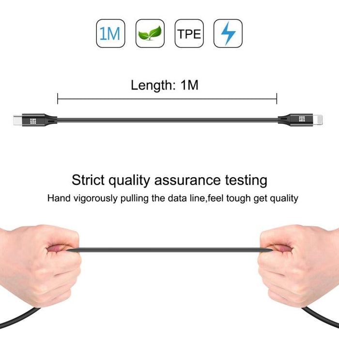 HAWEEL Cable de carga/datos de sincronización OTG de 1 m USB-C / Type-C a 8 pines