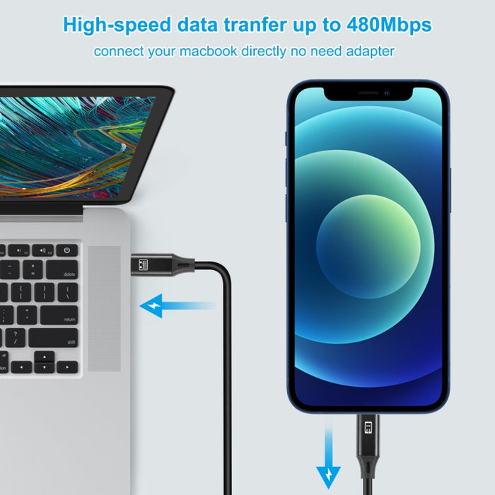 HAWEEL Cable de carga/datos de sincronización OTG de 1 m USB-C / Type-C a 8 pines
