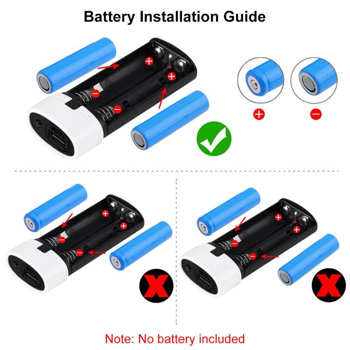 HAWEEL DIY 2x 18650 batería (no incluida) 5600mAh Power Bank Shell Box con salida USB e indicador