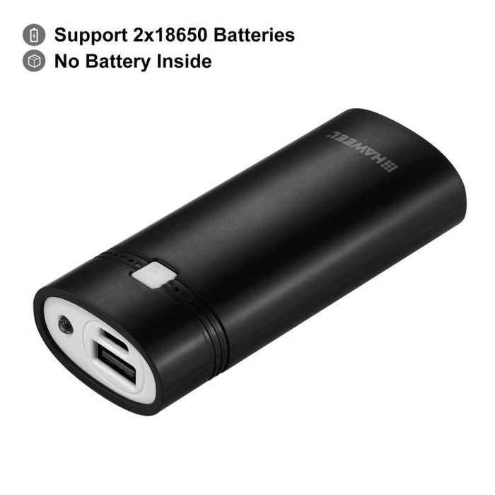 HAWEEL DIY 2x 18650 batería (no incluida) 5600mAh Power Bank Shell Box con salida USB e indicador