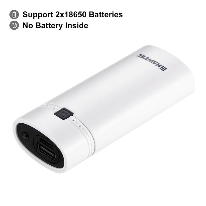 HAWEEL DIY 2x 18650 batería (no incluida) 5600mAh Power Bank Shell Box con salida USB e indicador